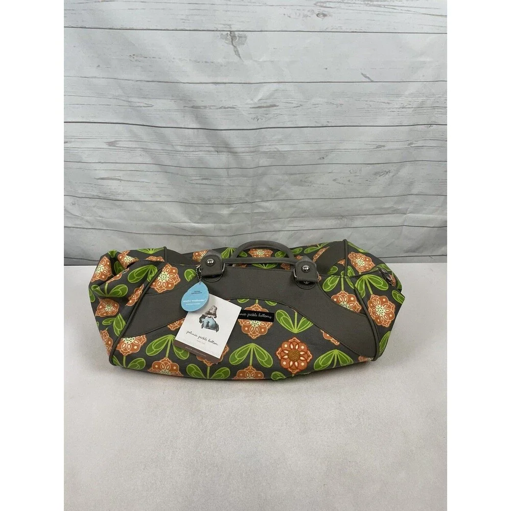 Petunia Pickle Bottom Diaper Duffel Bag Backpack Grey Floral